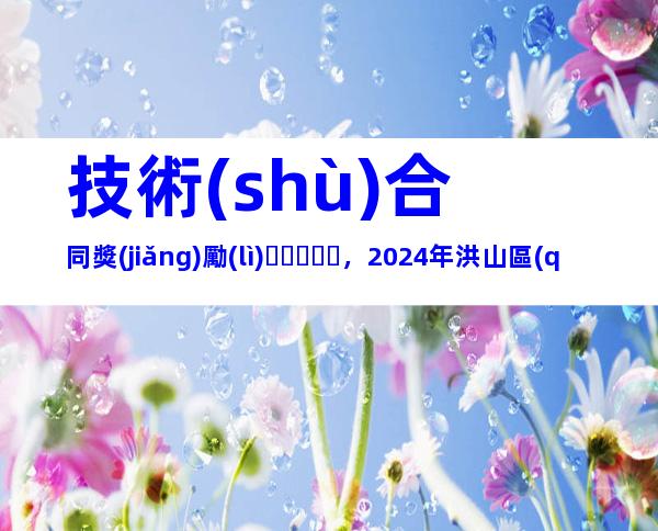 技術(shù)合同獎(jiǎng)勵(lì)，2024年洪山區(qū)技術(shù)合同認(rèn)定登記獎(jiǎng)勵(lì)申報(bào)條件、時(shí)間